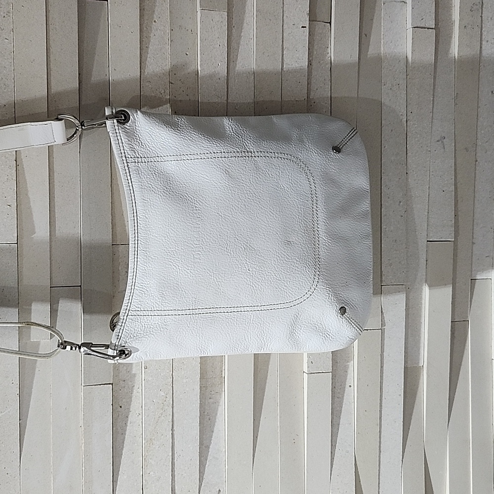 Longchamp white patent leather crossbody